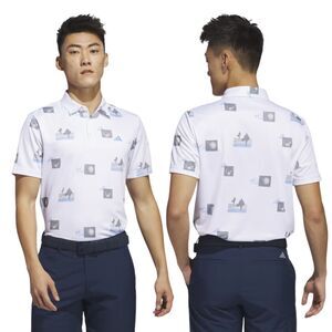 Adidas Golf Shirt Mens 2XL All Over Graphic Print Performance Polo Stretch